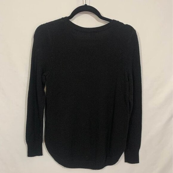 Gap merino wool, nylon, acrylic crew neck sweater. Black. Curved hemline. Size s - Picture 5 of 6